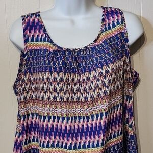Body Central Sleeveless Multicolor Top Split‎ Back Medium A316